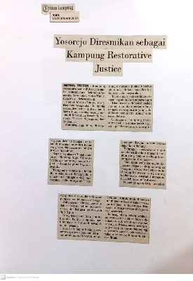 YOSOREJO DIRESMIKAN SEBAGAI KAMPUNG RESTORATIVE JUSTICE